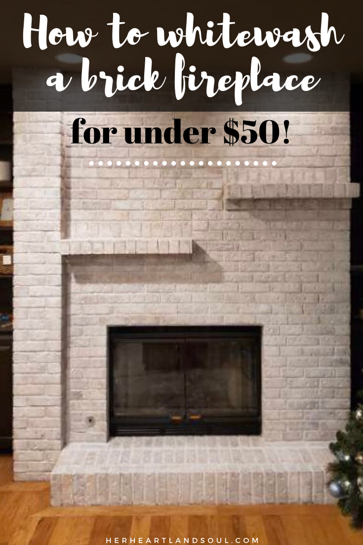 How to whitewash a brick fireplace (for under $50)
