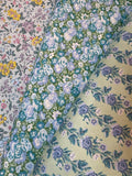 Close-up of floral fabric with various patterns