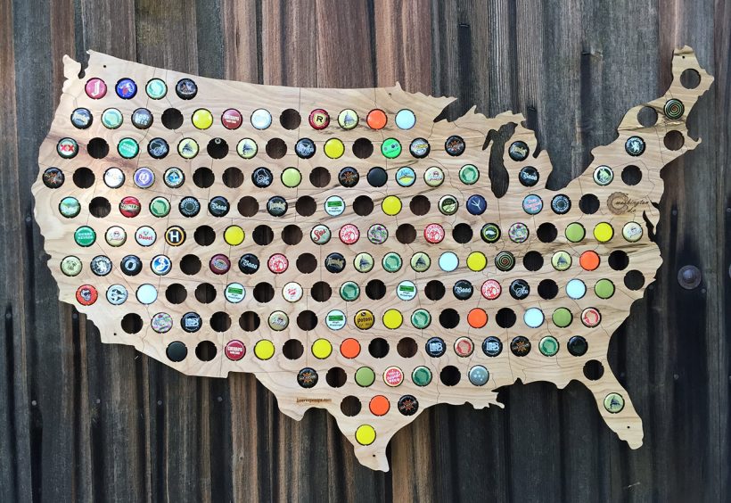 Beer Cap Map USA 14 Creative Valentine's Day Ideas for Him - Her Heartland Soul