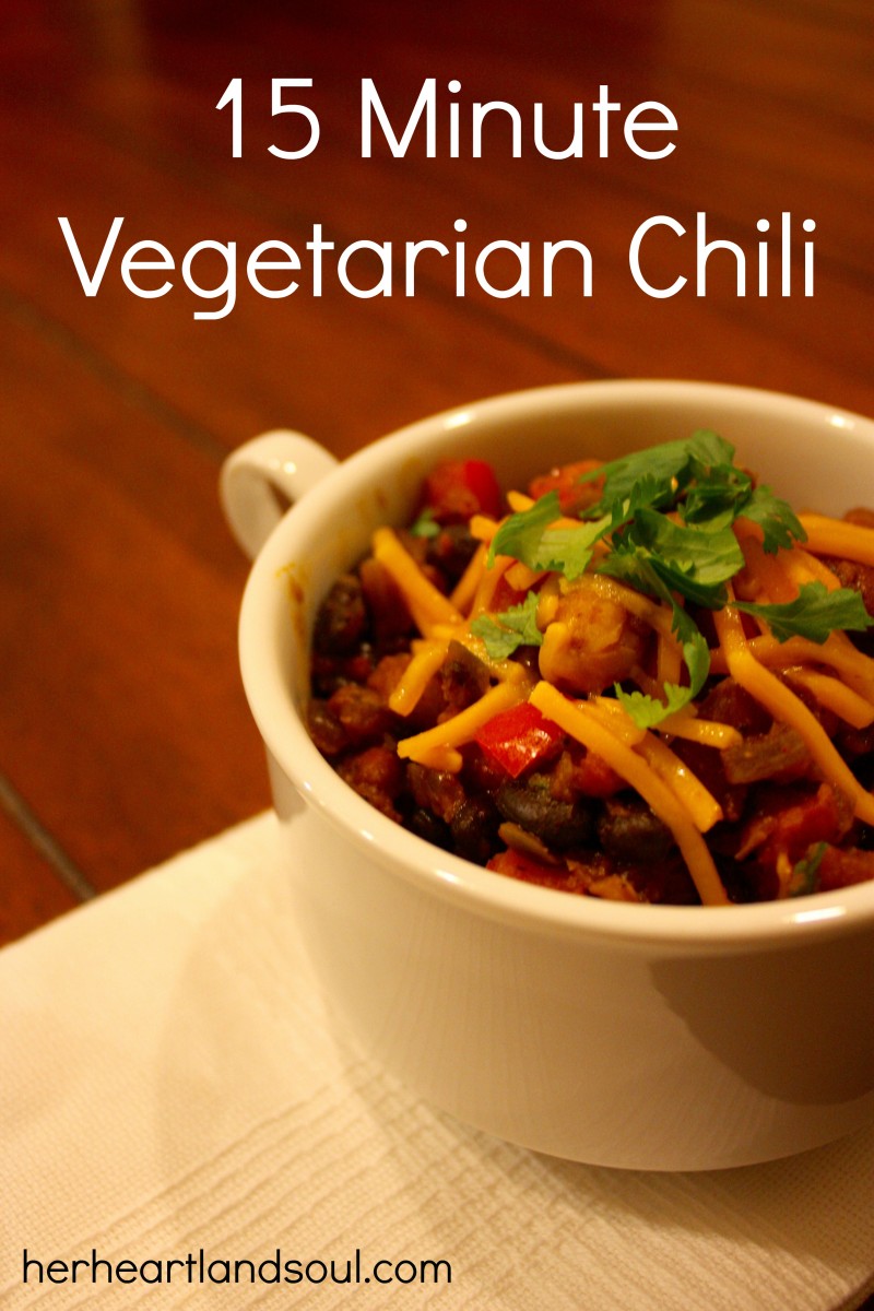 15 minute vegetarian chili her heartland soul