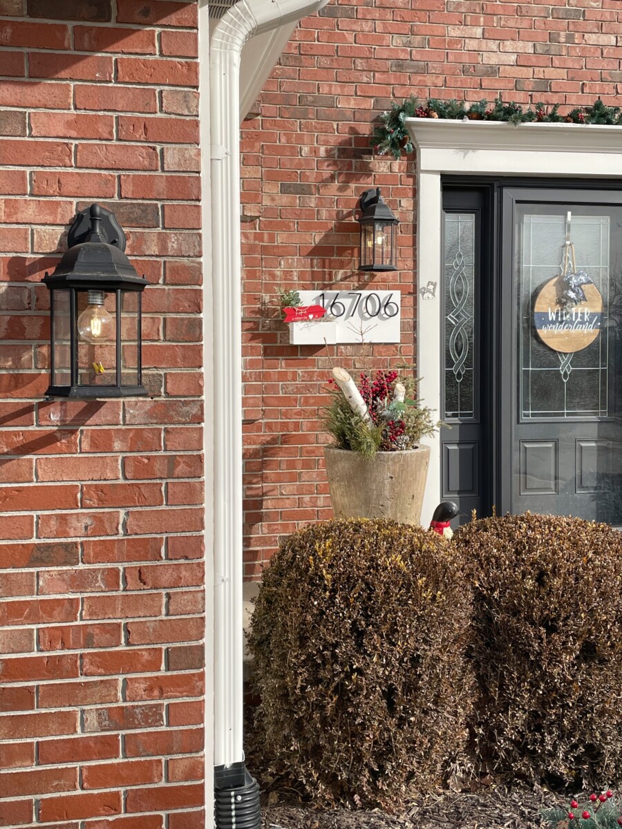 An inviting entryway featuring Entry Envy custom address sign - Her Heartland Soul