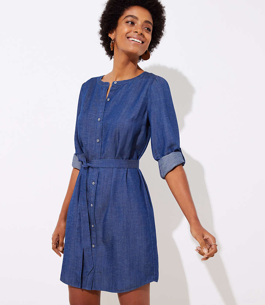 Chambray Shirt Dress for Fall - Her Heartland Soul