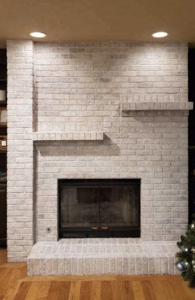 White deals washed fireplace