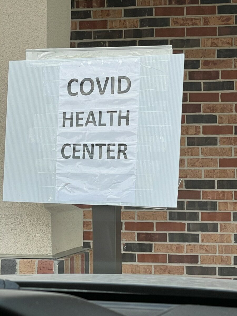 COVID Health Center Sign