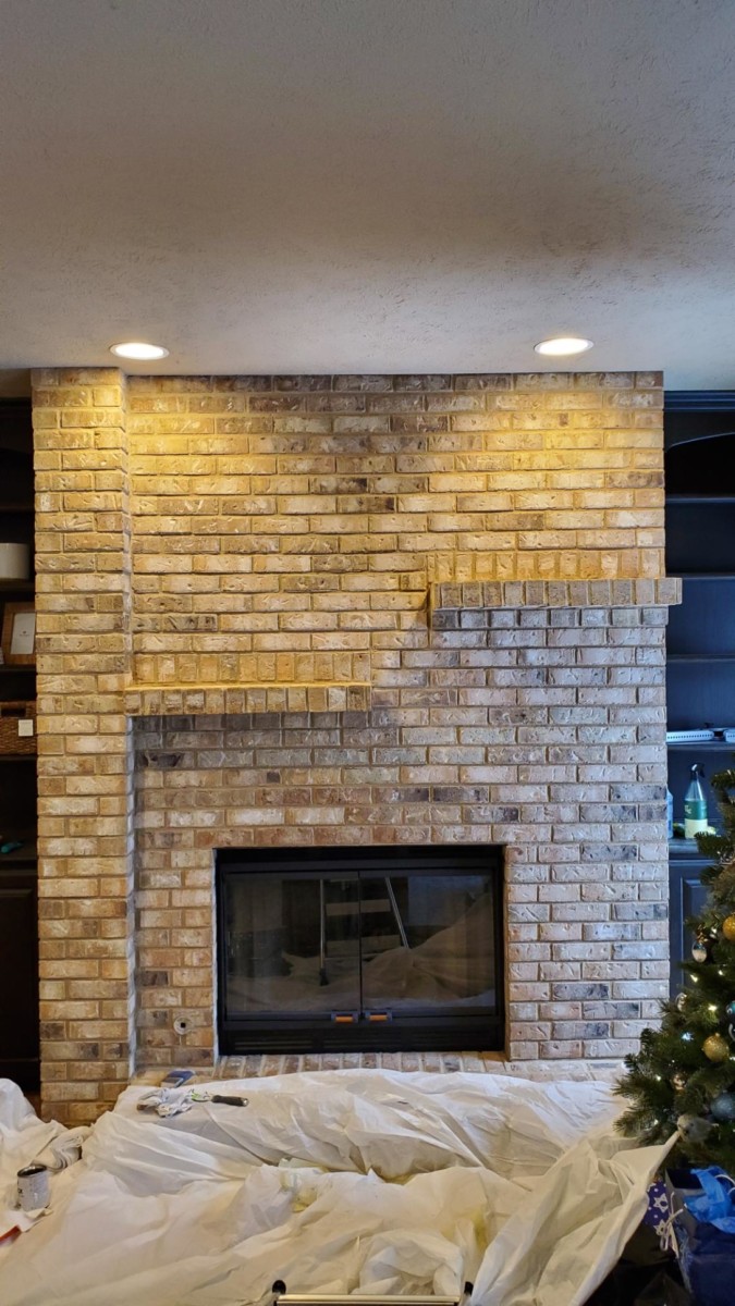 Before whitewashing a brick fireplace - Her Heartland Soul