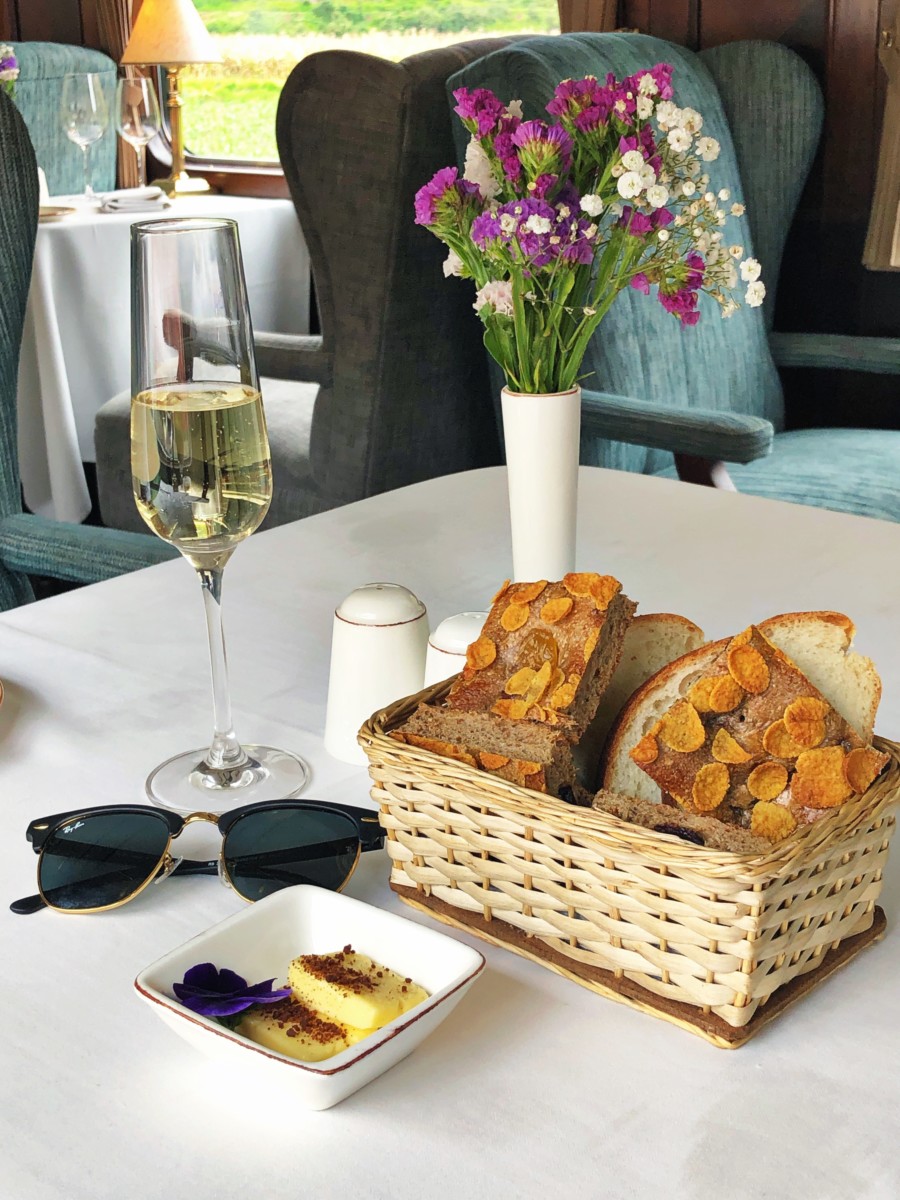 Appetizers aboard the Sacred Valley Train to Machu Picchu