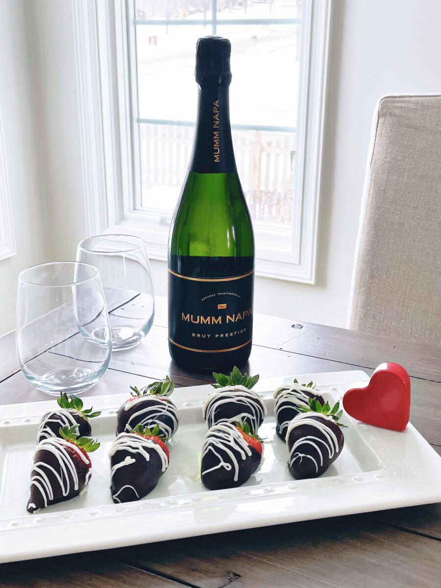 Chocolate Covered Strawberries and Champagne for Valentine's Day from Hy-Vee - Her Heartland Soul