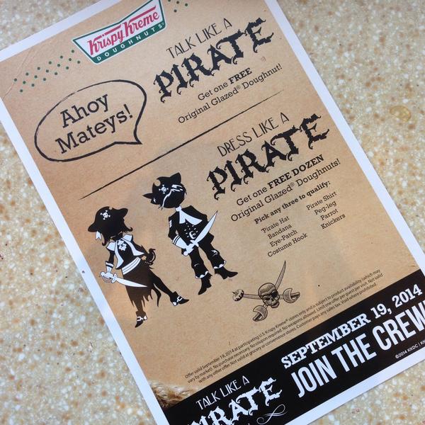 Talk Like A Pirate Day Krispy Kreme Her Heartland Soul