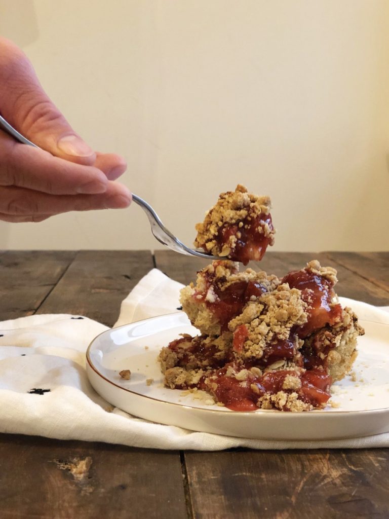 Strawberry Rhubarb Bars - Her Heartland Soul