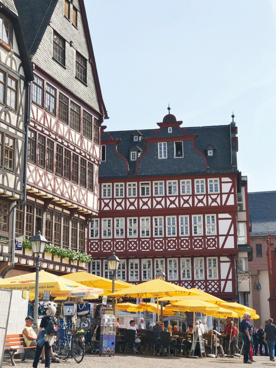 Römerberg Frankfurt, historical old town with German timberframe houses - Her Heartland Soul