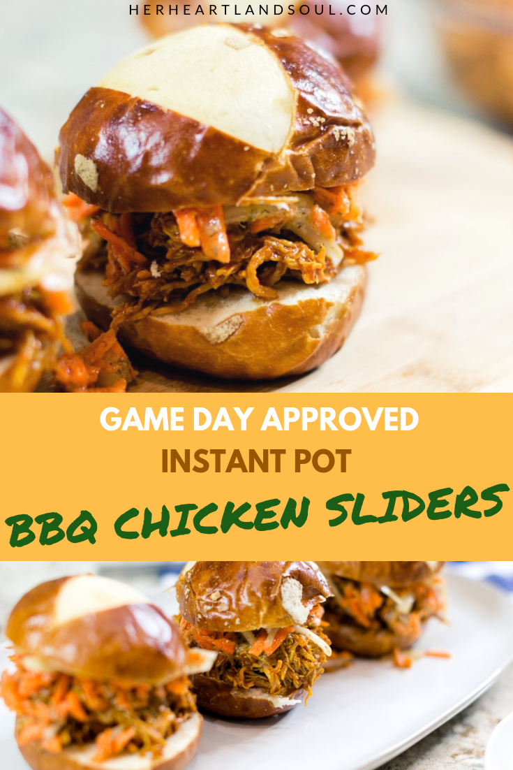 Game Day Approved Instant Pot BBQ Chicken Sliders - Her Heartland Soul