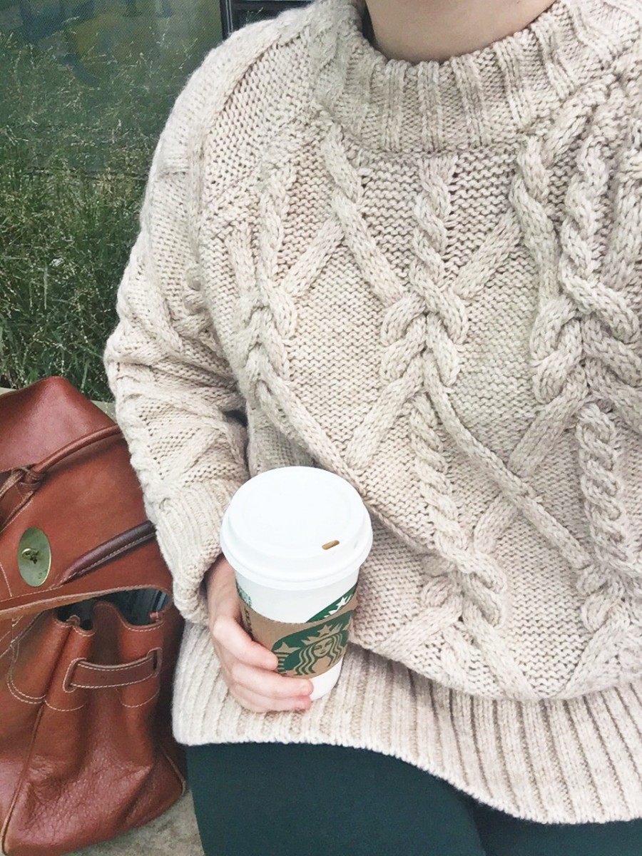 My favorite fall cable knit sweater her heartland soul