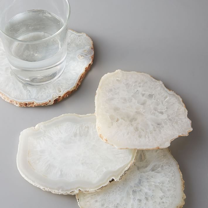 West Elm Clouded Agate Coasters , Set of 4 - Christmas Gift Ideas for Her - Her Heartland Soul