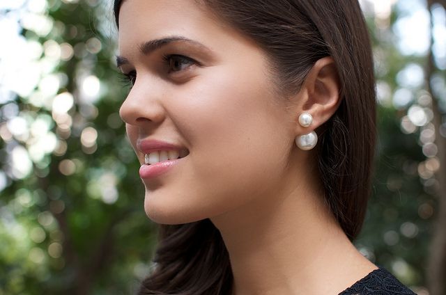 dior pearl studs