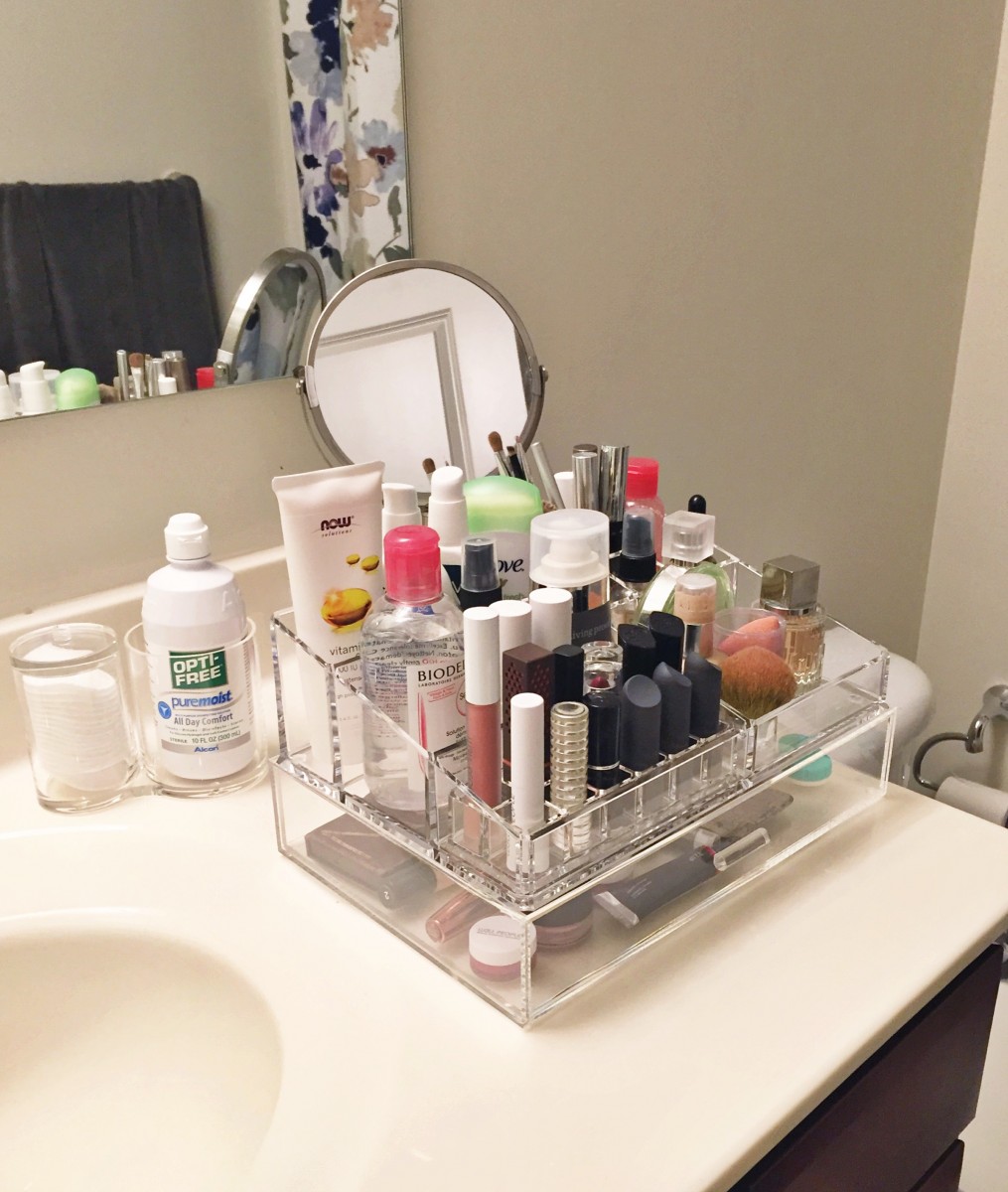 The Container Store Bathroom Vanity Organization Her Heartland Soul