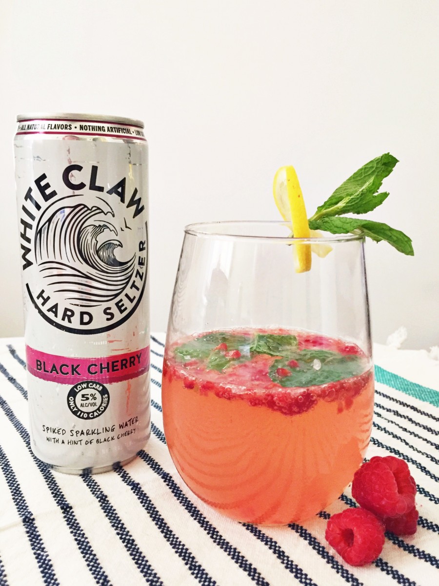 Mint and Raspberry Sparkling Water with Alcohol - Wine and Beer