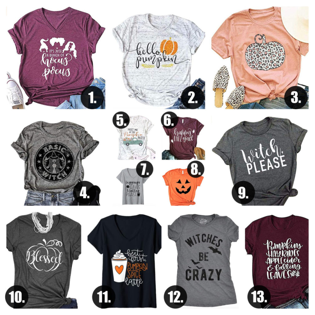 Halloween and Fall Amazon Tee Picks Under $20